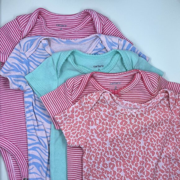 5 Pack | Carters | Short Sleeve Bodysuits | 3 Months - Picture 1 of 15